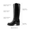 image:imageDREAM PAIRS Womens Knee High Boots Motorcycle Riding Pullon Fashion Long Square Toe Buckle Biker Boots for WomenBlack