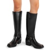image:imageDREAM PAIRS Womens Knee High Boots Motorcycle Riding Pullon Fashion Long Square Toe Buckle Biker Boots for WomenBlackBrown