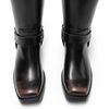 image:imageDREAM PAIRS Womens Knee High Boots Motorcycle Riding Pullon Fashion Long Square Toe Buckle Biker Boots for WomenBlackBrown