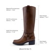 image:imageDREAM PAIRS Womens Knee High Boots Motorcycle Riding Pullon Fashion Long Square Toe Buckle Biker Boots for WomenTan