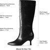 image:imageDREAM PAIRS Womens Knee High Kitten Heel Boots Sexy Pointed Toe Fashion Long Tall BootsBlackcroco