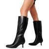 image:imageDREAM PAIRS Womens Knee High Kitten Heel Boots Sexy Pointed Toe Fashion Long Tall BootsBlackpu