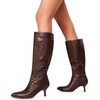 image:imageDREAM PAIRS Womens Knee High Kitten Heel Boots Sexy Pointed Toe Fashion Long Tall BootsBrowncroco
