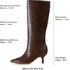 image:imageDREAM PAIRS Womens Knee High Kitten Heel Boots Sexy Pointed Toe Fashion Long Tall BootsBrowncroco