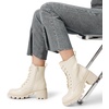 image:imageDREAM PAIRS Womens Lace Up Combat Ankle Boots Fashion Low Chunky Heel Lug Sole Fall Heeled Booties ShoesBeige