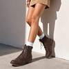 image:imageDREAM PAIRS Womens Lace Up Combat boots Ankle BootiesBrown