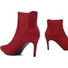 image:imageDREAM PAIRS Womens Pointed Toe Stiletto High Heel Ankle BootiesKizzy1 RedSuede