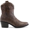 image:imageDREAM PAIRS Womens Western Cowboy Cowgirl Embroidered Ankle Boots Fashion Low chunky Heel Round Toe Fall Short Booties ShoesBrown