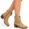 image:imageDREAM PAIRS Womens Western Cowboy Cowgirl Embroidered Ankle Boots Fashion Low chunky Heel Round Toe Fall Short Booties ShoesTan