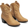image:imageDREAM PAIRS Womens Western Cowboy Cowgirl Embroidered Ankle Boots Fashion Low chunky Heel Round Toe Fall Short Booties ShoesTan