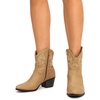 image:imageDREAM PAIRS Womens Western Cowboy Cowgirl Embroidered Ankle Boots Fashion Low chunky Heel Round Toe Fall Short Booties ShoesTan