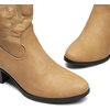 image:imageDREAM PAIRS Womens Western Cowboy Cowgirl Embroidered Ankle Boots Fashion Low chunky Heel Round Toe Fall Short Booties ShoesTan