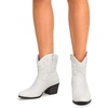 image:imageDREAM PAIRS Womens Western Cowboy Cowgirl Embroidered Ankle Boots Fashion Low chunky Heel Round Toe Fall Short Booties ShoesWhite