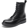 image:imageDREAM PAIRS Women Combat Boots Laceup Low Heel Ankle BootiesBlackpu