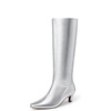 image:imageDREAM PAIRS Women Knee High Boots 2 Inch Kitten Heel Fashion Square Toe Wide Calf Long BootsSilver