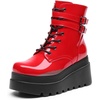 image:imageDREAM PAIRS Women Platform Combat Ankle Boots Goth Chunky High Heel Lace Up Motorcycle BootiesRed
