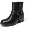 image:imageDREAM PAIRS Womens Ankle Booties Side Zipper Motorcycle Boots Square Toe Chunky Low Heel Fashion Buckles Biker Riding Boots