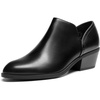 image:imageDREAM PAIRS Womens Ankle Boots Fall Boots Leather Thick Heel Side Zip Women Low Chunky Heeled BootiesBlackpu