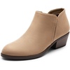image:imageDREAM PAIRS Womens Ankle Boots Low Chunky Heel Comfortable Short Fall Booties ShoesNudesuede