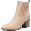 image:imageDREAM PAIRS Womens Ankle Boots Pointed Toe Chunky Block Heel Ankle Bootie Fall Short Booties ShoesSand