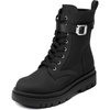 image:imageDREAM PAIRS Womens Combat Platform Boots Lace Up Lug Sole Buckle Ankle Booties ShoesBlack