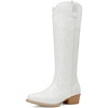 image:imageDREAM PAIRS Womens Cowboy Knee High Western BootsWhite