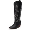 image:imageDREAM PAIRS Womens Embroidered Western PullOn KneeHigh Cowboy BootsBlack