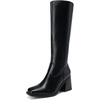 image:imageDREAM PAIRS Womens Knee High Boots Chunky Heel Square Toe Tall Boot for Women with Side ZipperBlack