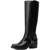 image:imageDREAM PAIRS Womens Knee High Boots Motorcycle Riding Pullon Fashion Long Square Toe Buckle Biker Boots for WomenBlackBrown