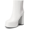 image:imageDREAM PAIRS Womens Platform Gogo Ankle Boots High Chunky Heels Square Toe Comfort Party Dress Booties Shoes for WomenWhite