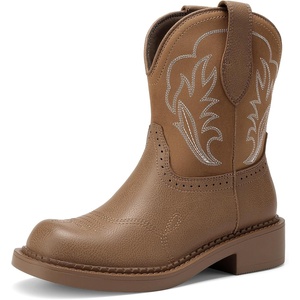 image:imageDREAM PAIRS Cowboy Cowgirl Boots for Women Round Toe Embroidered Mid Calf Western Boots for Work Country Concerts Rodeos Casual OutingsLight Tan
