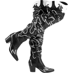image:imageDREAM PAIRS Western Cowboy Boots Over The Knee Western Cowgirl Boots Women Thigh High BootsBlack