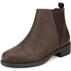 image:imageDREAM PAIRS Womens Ankle Boots Chunky Low Heel Chelsea Booties Slip On Elastic Fall Short BootsBrownPu
