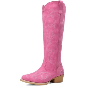 image:imageDREAM PAIRS Womens Cowboy Knee High Western BootsHot Pink