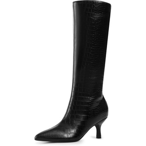 image:imageDREAM PAIRS Womens Knee High Kitten Heel Boots Sexy Pointed Toe Fashion Long Tall BootsBlackcroco