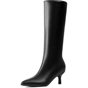 image:imageDREAM PAIRS Womens Knee High Kitten Heel Boots Sexy Pointed Toe Fashion Long Tall BootsBlackpu