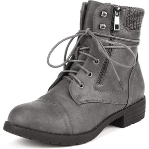 image:imageDREAM PAIRS Womens Lace Up Combat boots Ankle BootiesGrey