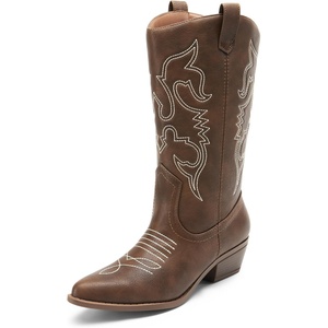 image:imageDREAM PAIRS Womens MidCalf Boots  Classic ComfortBrownpu