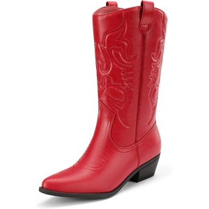image:imageDREAM PAIRS Womens MidCalf Boots  Classic ComfortRed