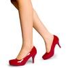 image:imageDREAM PAIRS Tiffany Womens Classic Elegant Versatile Low Stiletto Heel Dress Platform Pumps ShoesRedPat