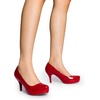 image:imageDREAM PAIRS Tiffany Womens Classic Elegant Versatile Low Stiletto Heel Dress Platform Pumps ShoesRedPat