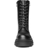 image:imageDREAM PAIRS Womens Combat Boots Lace up Mid Calf Boots Low Heel Chunky Platform Lug Sole Riding BootsBlackPu