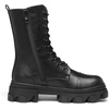 image:imageDREAM PAIRS Womens Combat Boots Lace up Mid Calf Boots Low Heel Chunky Platform Lug Sole Riding BootsBlackPu