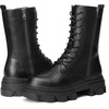 image:imageDREAM PAIRS Womens Combat Boots Lace up Mid Calf Boots Low Heel Chunky Platform Lug Sole Riding BootsBlackPu