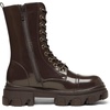 image:imageDREAM PAIRS Womens Combat Boots Lace up Mid Calf Boots Low Heel Chunky Platform Lug Sole Riding BootsBrown