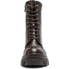 image:imageDREAM PAIRS Womens Combat Boots Lace up Mid Calf Boots Low Heel Chunky Platform Lug Sole Riding BootsBrownpu