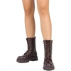 image:imageDREAM PAIRS Womens Combat Boots Lace up Mid Calf Boots Low Heel Chunky Platform Lug Sole Riding BootsBrownpu