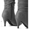 image:imageDREAM PAIRS Womens High Heel Mid Calf Boots Slouchy Pointed Toe Fall BootsLight GreyK
