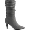image:imageDREAM PAIRS Womens High Heel Mid Calf Boots Slouchy Pointed Toe Fall BootsLight GreyK