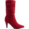 image:imageDREAM PAIRS Womens High Heel Mid Calf Boots Slouchy Pointed Toe Fall BootsRedK